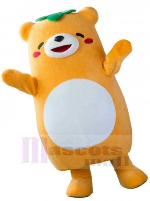 Jovial Orange Bear Mascot Costume Animal