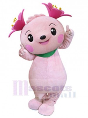 Nifty Pink Bear Mascot Costume Animal