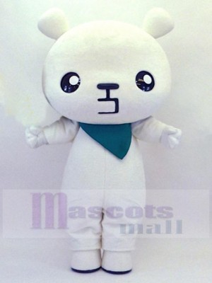 Adorable White Bear Mascot Costume Animal