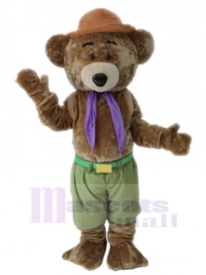 Bear with Brown Hat Mascot Costume Animal