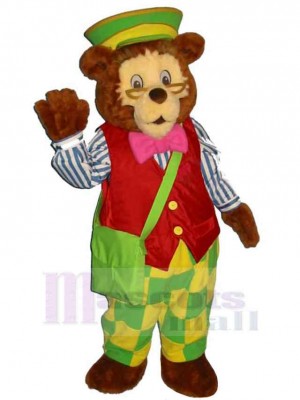Bear in Green Hat Mascot Costume Animal