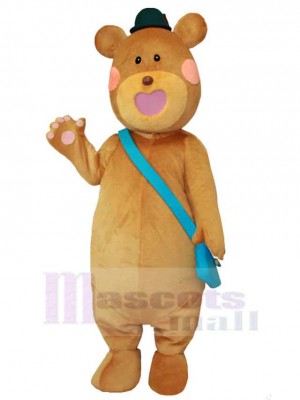 Bear with a Blue Bag Mascot Costume Animal