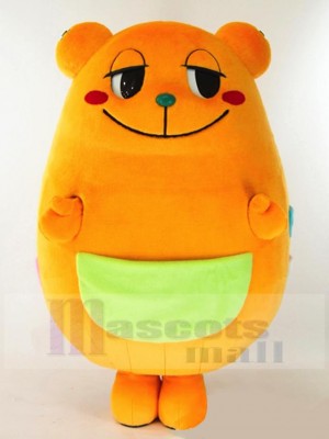 Orange Bear with Pocket Mascot Costume Animal