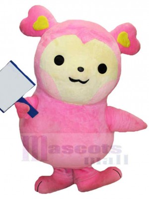 Pink and Yellow Bear Mascot Costume Animal