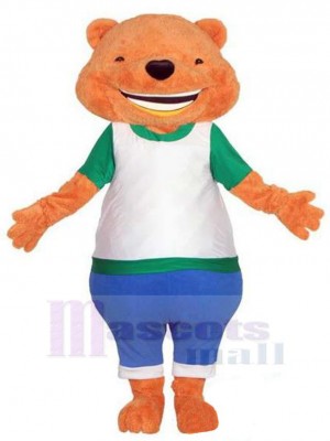 Happy Orange Bear Mascot Costume Animal