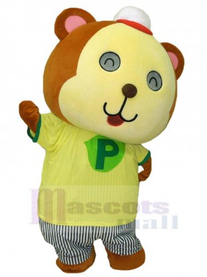 Brown and Yellow Bear Mascot Costume Animal