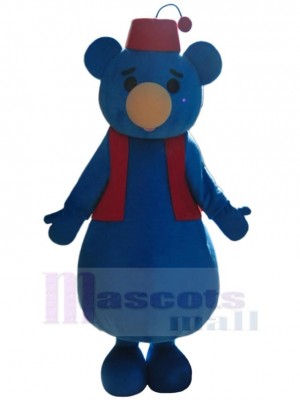 Cartoon Blue Bear Mascot Costume Animal