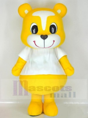 Yellow and White Bear Mascot Costume Animal
