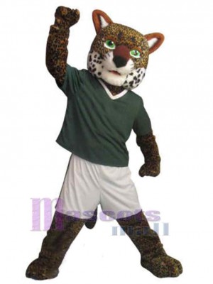 Jaguar with Green Eyes Mascot Costume Animal