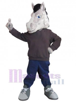 Gray Mustang Horse Mascot Costume Animal