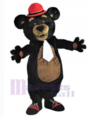 Bear in Red Hat Mascot Costume Animal