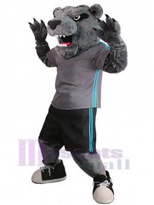 Fierce Grey Bear Mascot Costume Animal