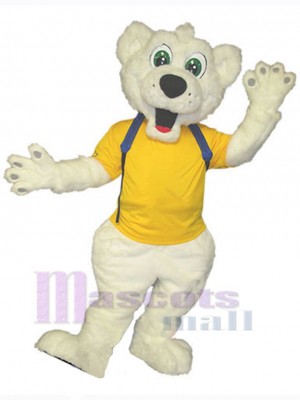Bear with Green Eyes Mascot Costume Animal