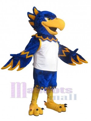 Blue and Golden Hawk Mascot Costume Animal