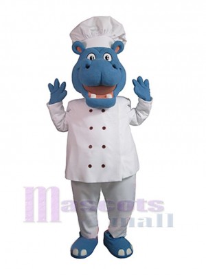 Chef Hippo Mascot Costume Animal