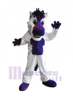 White and Purple Mustang Horse Mascot Costume Animal