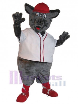 Pig with Red Hat Mascot Costume Animal