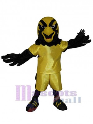 Black and Gold Falcon Mascot Costume Animal