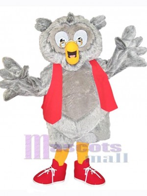 Lovely Gray Owl Mascot Costume Animal