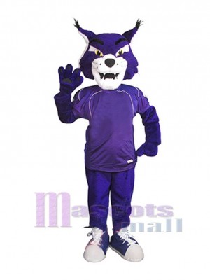 Purple Wildcat Mascot Costume Animal