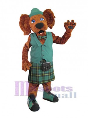Dog in Green Vest Mascot Costume Animal