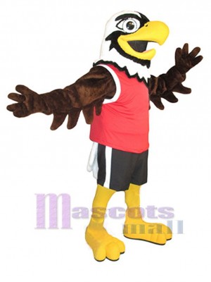 Eagle in Red Vest Mascot Costume Animal