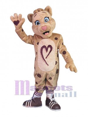 Leopard with Blue Eyes Mascot Costume Animal