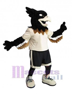 Falcon in White T-shirt Mascot Costume Animal