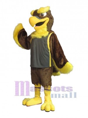 Brown and Yellow Falcon Mascot Costume Animal