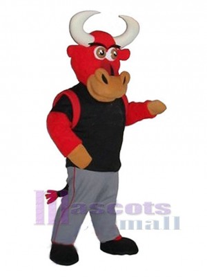 Strong Red Bull Mascot Costume Animal