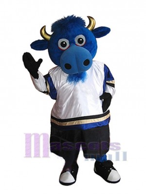 Lovely Blue Bull Mascot Costume Animal