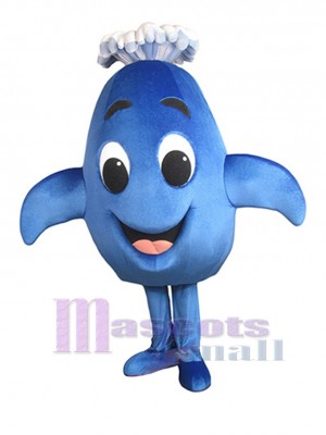Blue Fish Mascot Costume Ocean