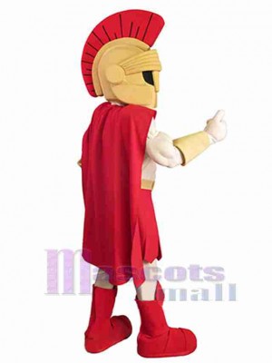 Red and Yellow Warrior Mascot Costume People
