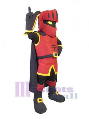 Red and Gray Warrior Mascot Costume People