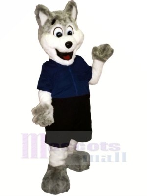 Funny Dog with Blue T-shirt Mascot Costumes Cartoon