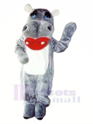 Lovely Grey Hippo Mascot Costumes Cartoon