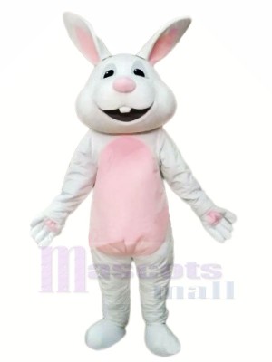 Smiling Gray Rabbit Mascot Costumes Animal