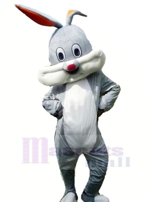 Happy Grey Rabbit Bunny Mascot Costumes Cheap	