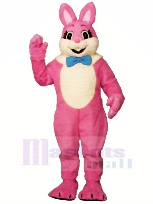 Pink Smiling Bunny Mascot Costumes Cheap