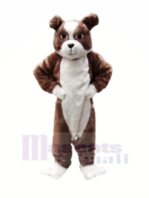 Plush Brown Bulldog Mascot Costumes Cartoon