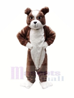 Plush Brown Bulldog Mascot Costumes Cartoon