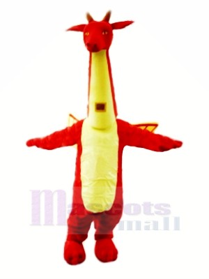 Red Slim Dragon Mascot Costumes Cartoon