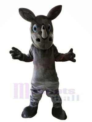 Grey Rhino with Big Eyes Mascot Costumes