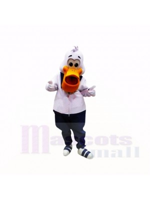 Sport Pelican with White Clothes Mascot Costumes Cartoon