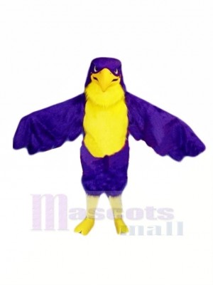 Purple Falcon Mascot Costume Cartoon