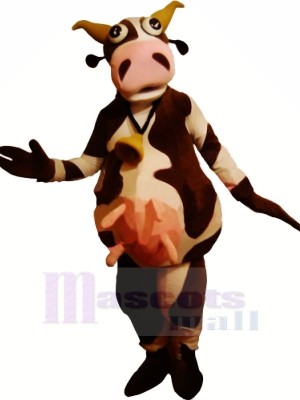 Funny Brown and White Cow Mascot Costumes Adult