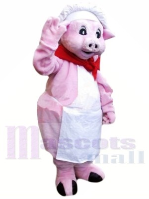 Chef Pink Pig Mascot Costumes