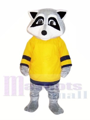 Cute Raccoon with Yellow T-shirt Mascot Costumes Animal	