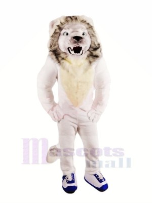 Fierce White Lion Mascot Costumes Adult	