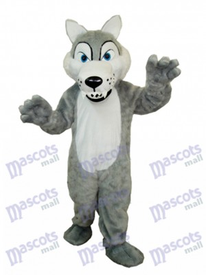 Long-haired Wolf  Mascot Adult Costume Animal 